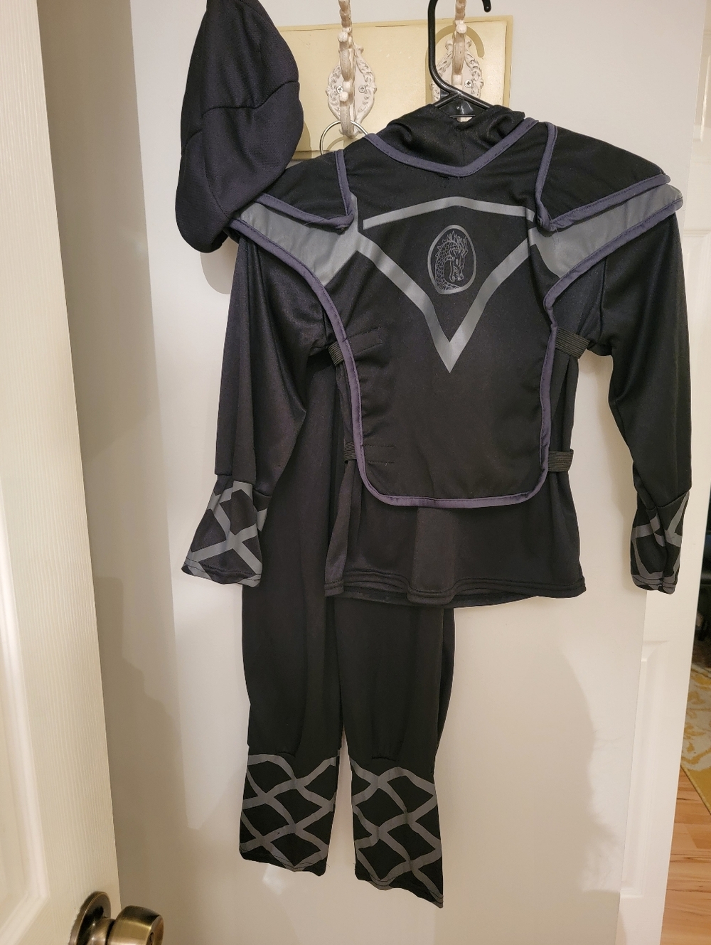 Kids Black Ninja Costume with Hood - Unbranded